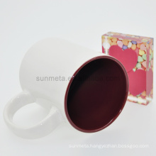 Sunmeta 11oz sublimation inner color mug dark red